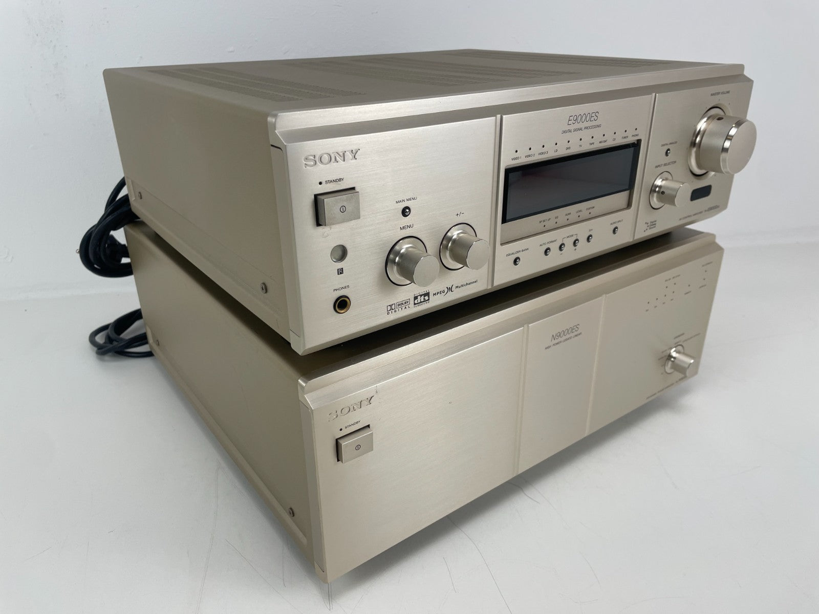 Sony N9000ES Power Amp + E9000ES ES Processor – Champagne + Remote