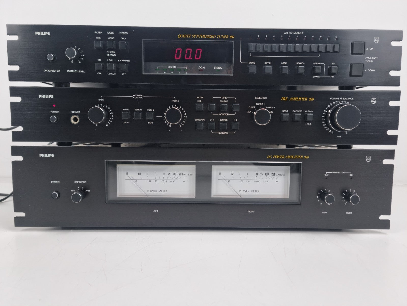 Philips (Black Tulip) 22AH380 Stereo Amp- 22AH180 Tuner-22AH280 Pre Amp- In Box