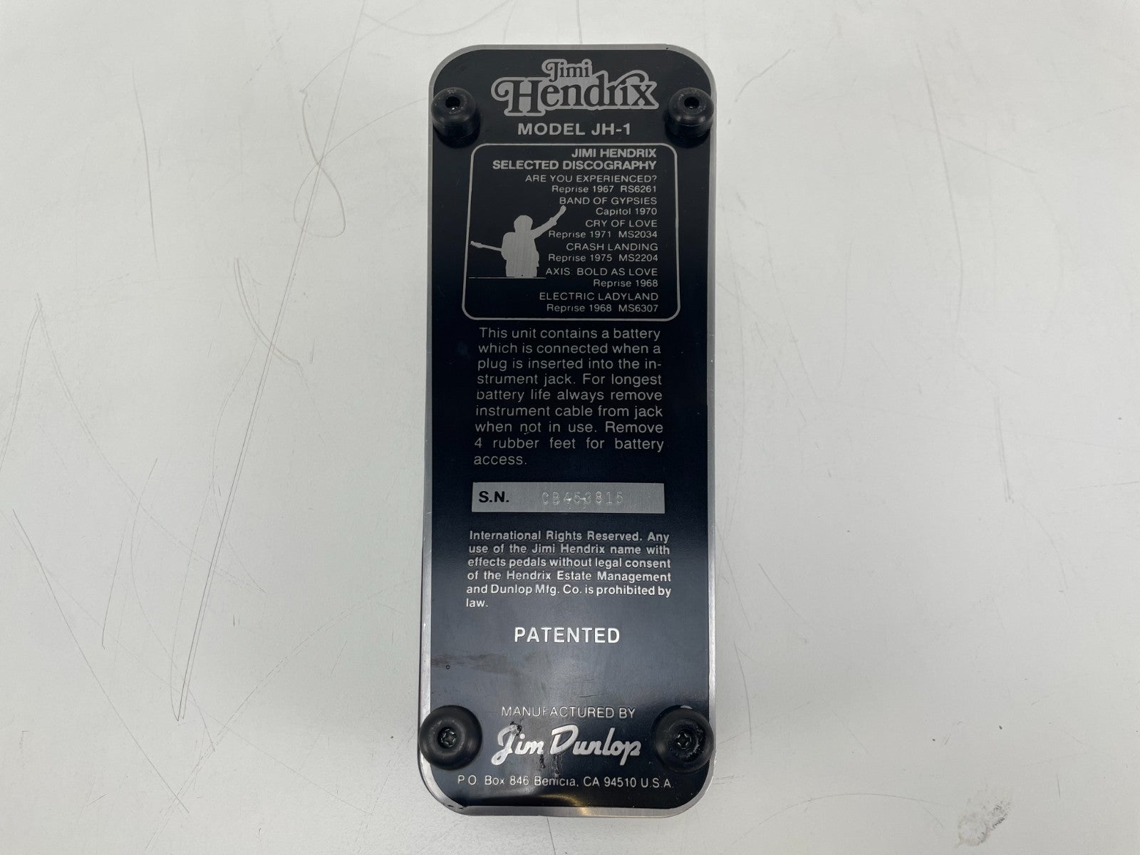Jim Dunlop Jimi Hendrix JH-1 Wah-pedaal – Vintage Hendrix-klank