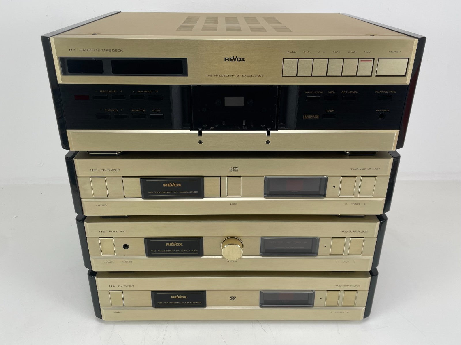 Revox H1 / H2 / H5 / H6 Set – Cassette + CD + Versterker + Tuner – Afstandsbediening/Handleidingen