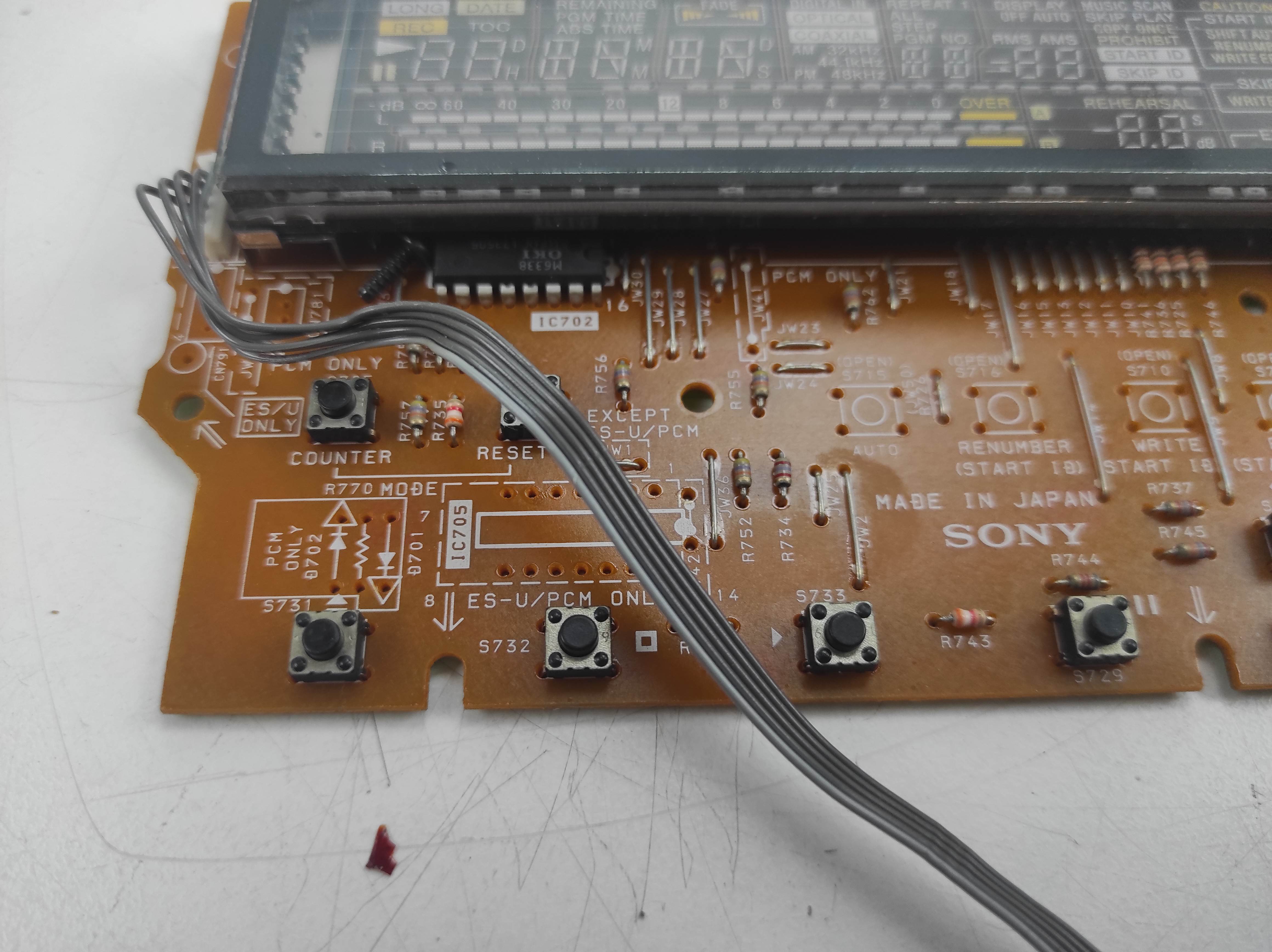 SONY DTC-670 DAT recorder Display PCB working