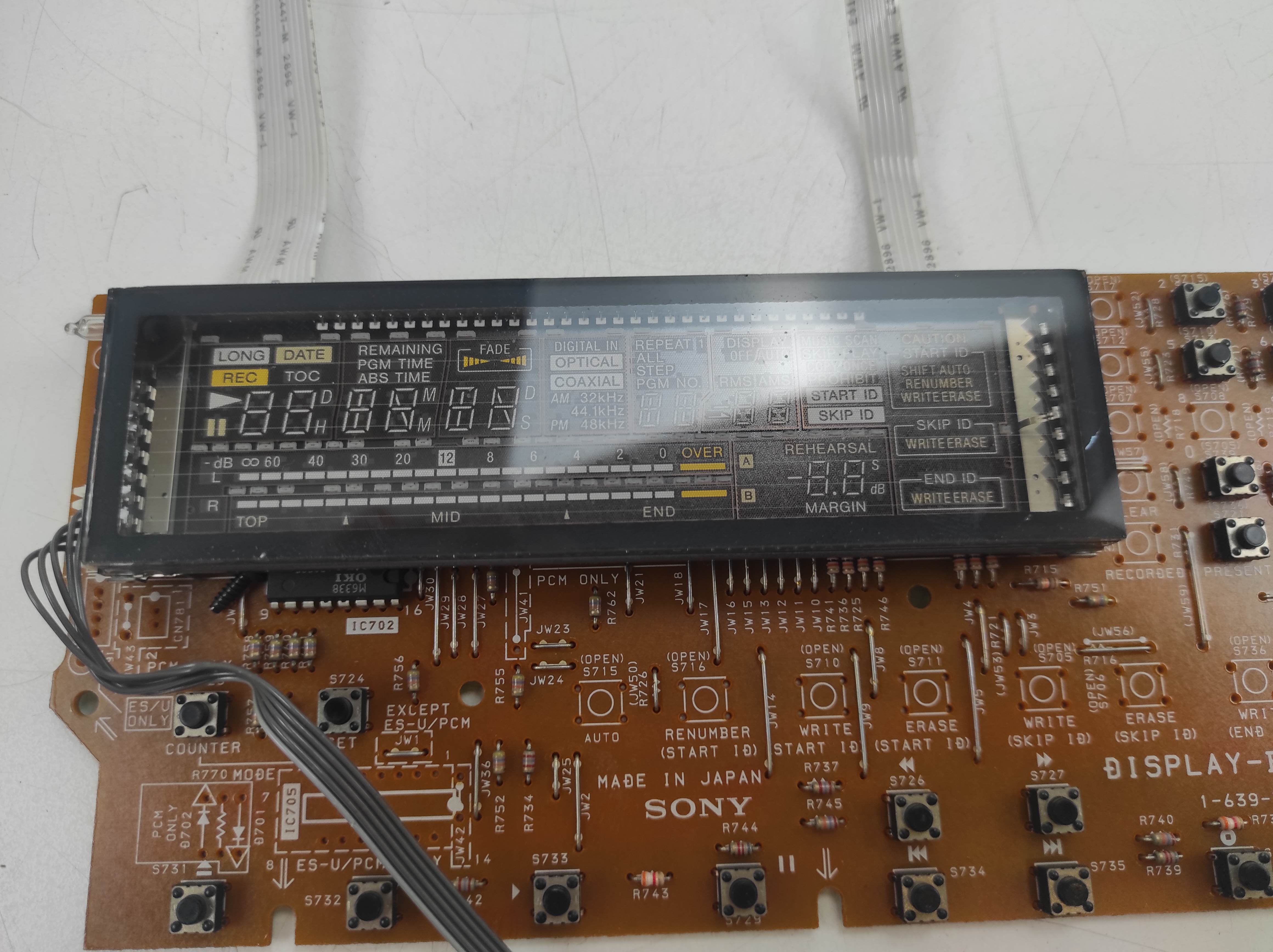 SONY DTC-670 DAT recorder Display PCB working