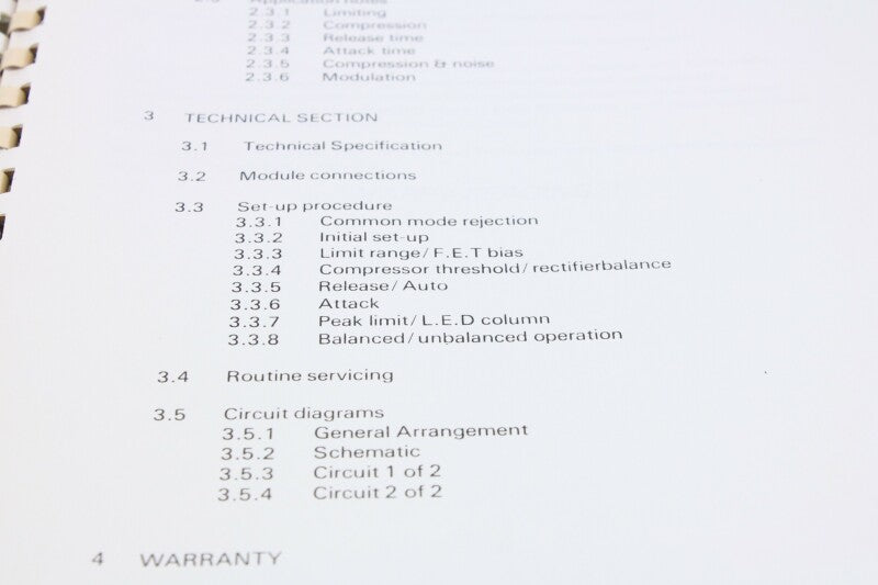 Audio Design S 01 Compressor/Limiter Instruction Manual