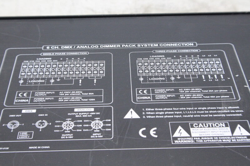 Botex DPX-620 6 Channel Dimmer Pack