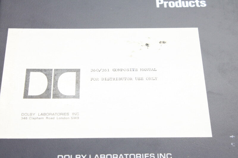 Dolby 360/361 Composite manual in binder