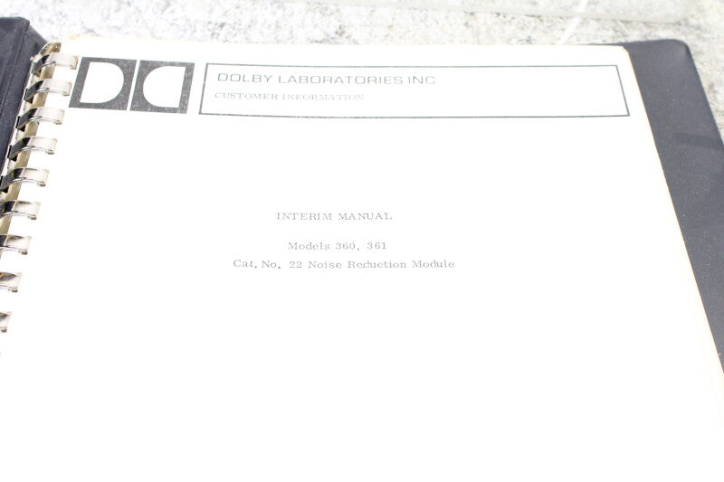 Dolby 360/361 Composite manual in binder