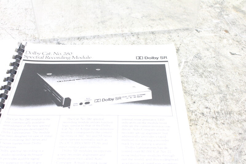 Dolby Dolby SR 280 Spectral Recording Module user information manual copied