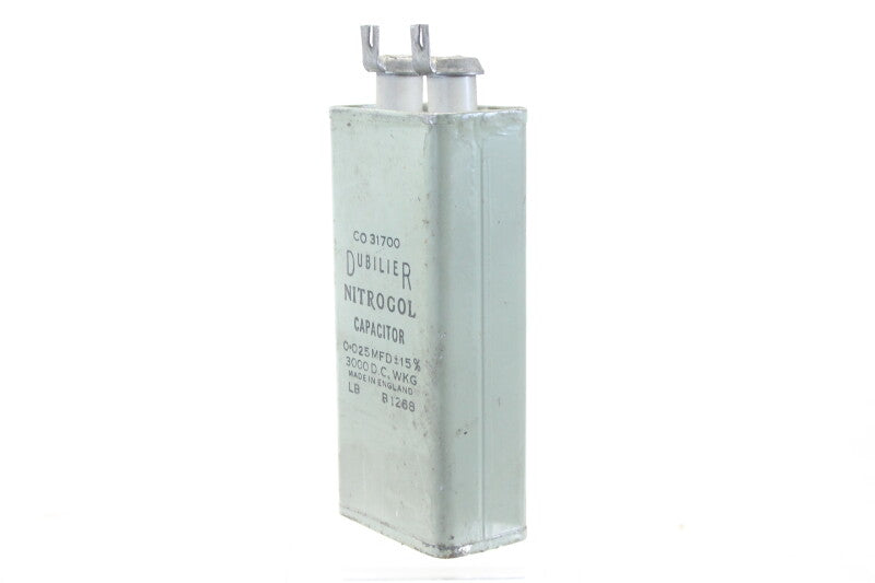 Dubilier Nitrogol Capacitor 0.025 MFD ± 15% 3000 DC WKG LB B1268