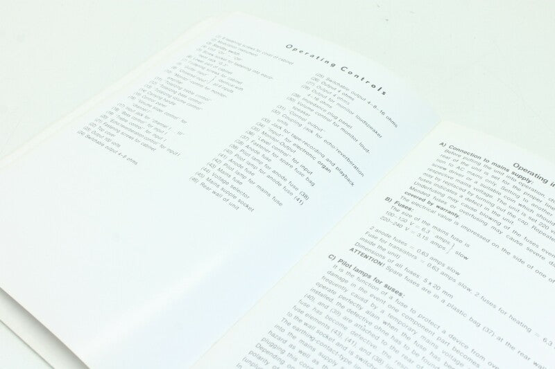 Dynacord Gigant II, Operating Manual w. Schematics (No.1)
