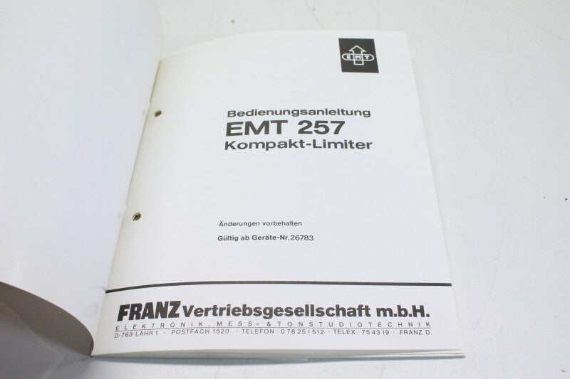 EMT 257 - Kompakt-Limiter Bedienungsanleitung (No.2)