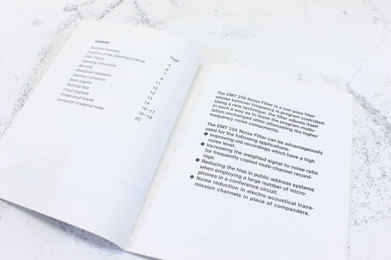 EMT 258 Noise Filter Manual (No.1)
