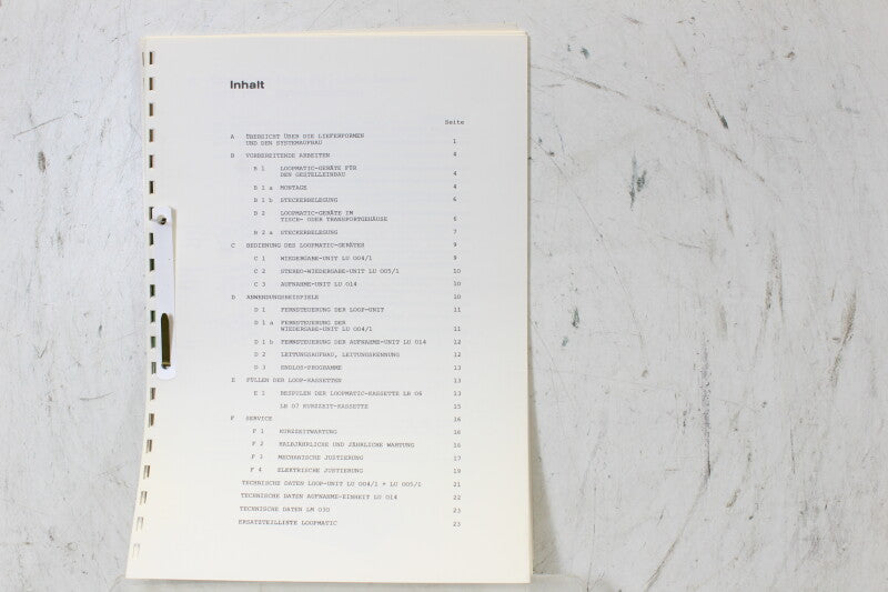 EMT Loop Matic Tape Recording Manual