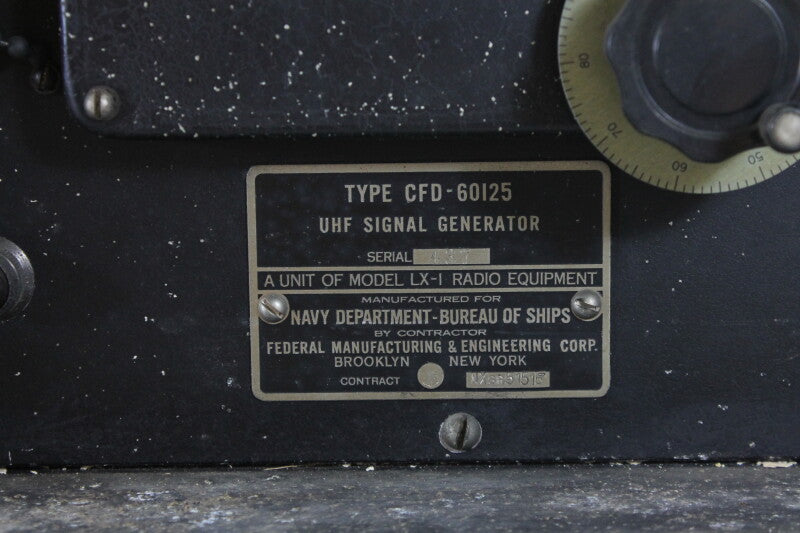 General Electric Tweede Wereldoorlog UHF Signaalgenerator Type CFD-60125 Federal Manufacturing and Engineering Corporation Brooklyn New York