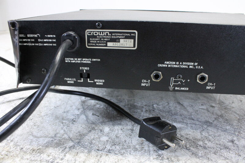 Crown Amcron Geodyne 1 320 Watt Stereo Power Amplifier