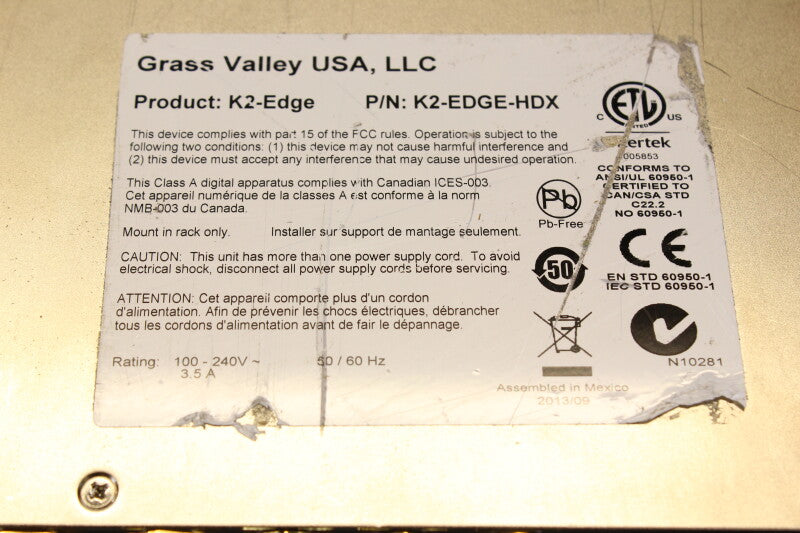 Grass Valley K2 Edge Integrated Playout Server (No.4)