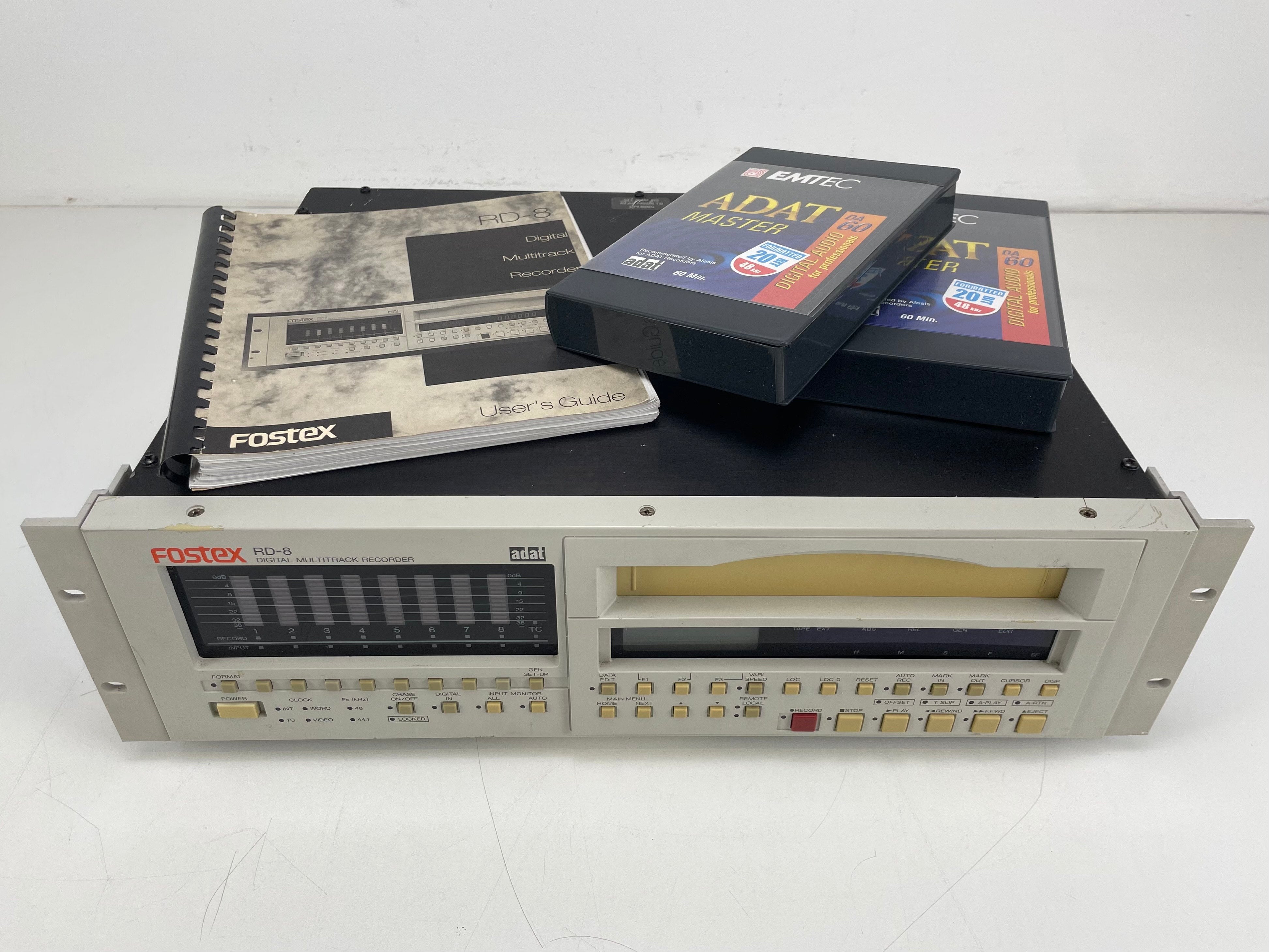 Fostex RD-8 ADAT 8-sporen digitale recorder – inclusief handleiding en 2 nieuwe ADAT-cassettes