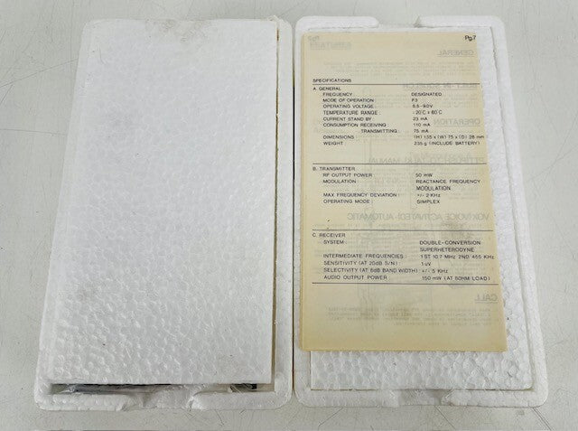 Handsfree FM Transceiver Set (New Old Stock) - In Box!