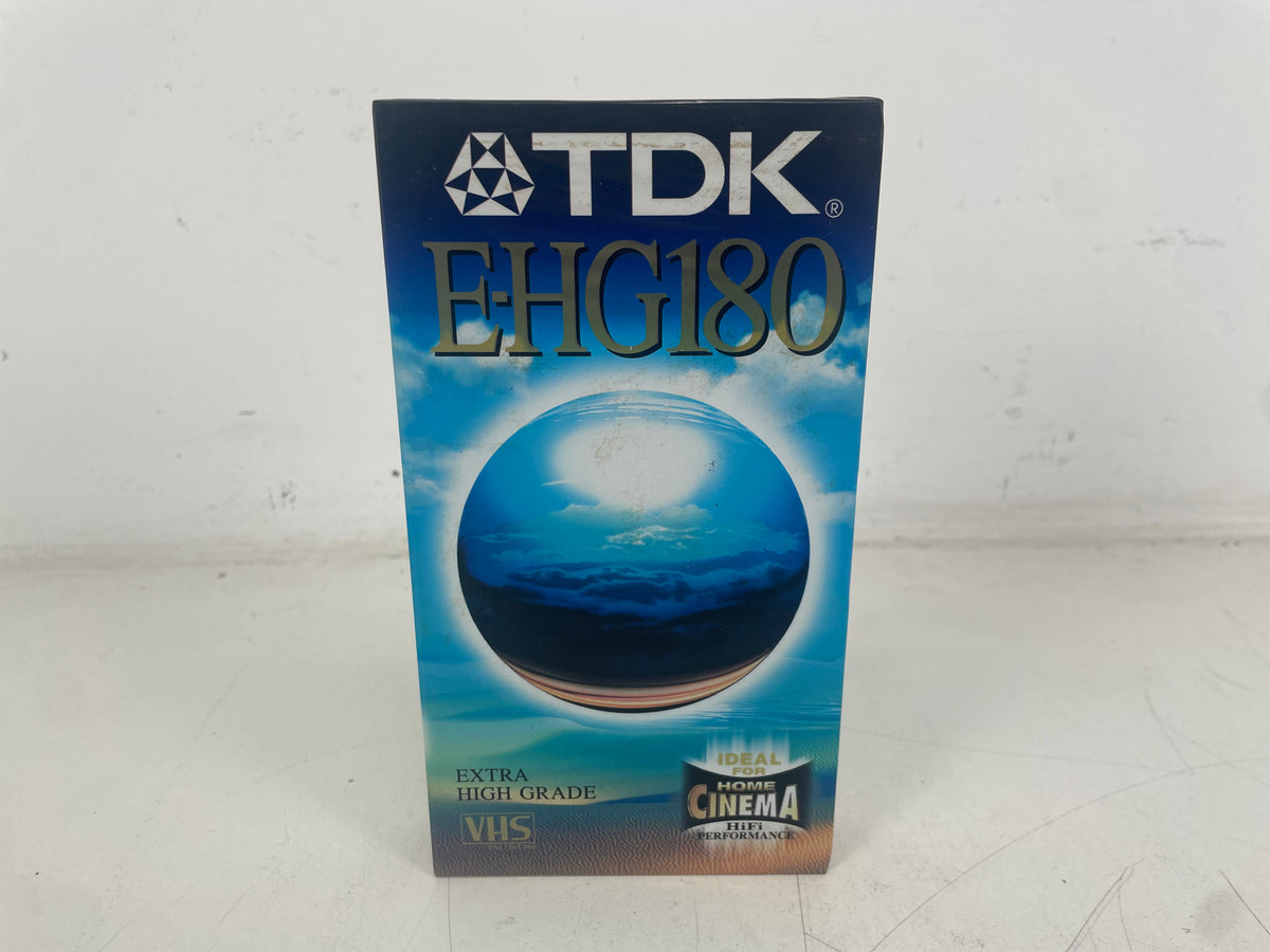 TDK E-HG180 Extra High Grade VHS Video Cassette – 3 Hours – Factory Sealed NOS