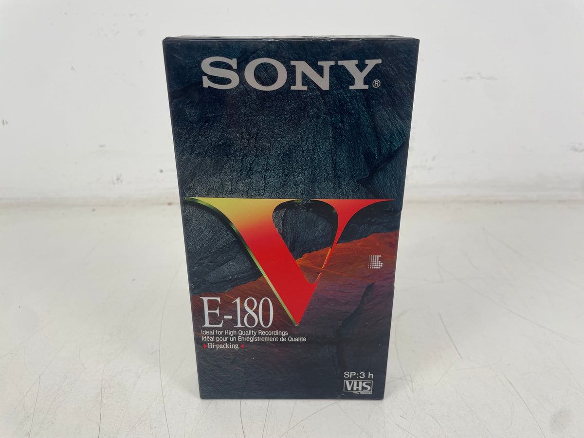 Sony E-180V – Standard VHS Video Cassette – 3 Hour – NOS Factory Sealed