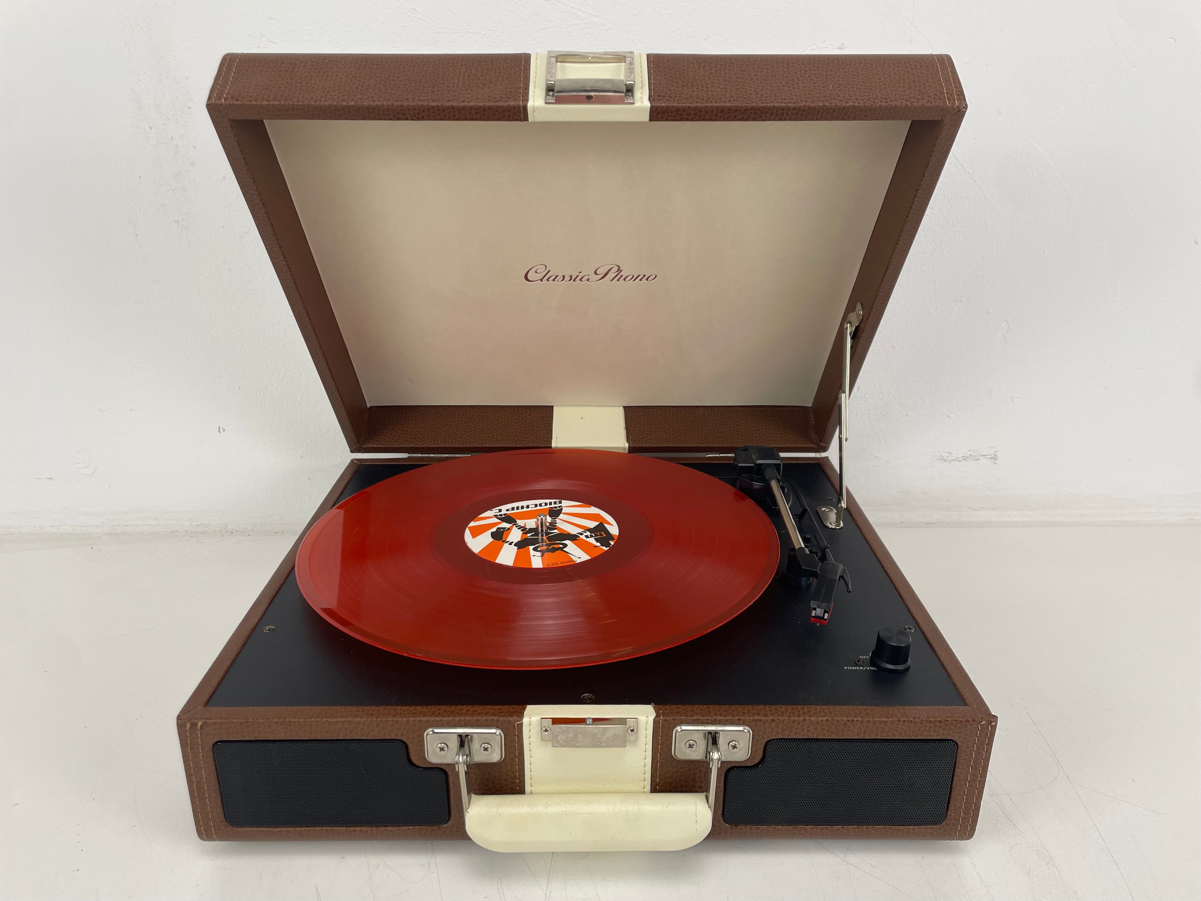 Classic Phono (Lenco) - TT-33 Brown - Portable Phono Suitcase - Speakers Built-In