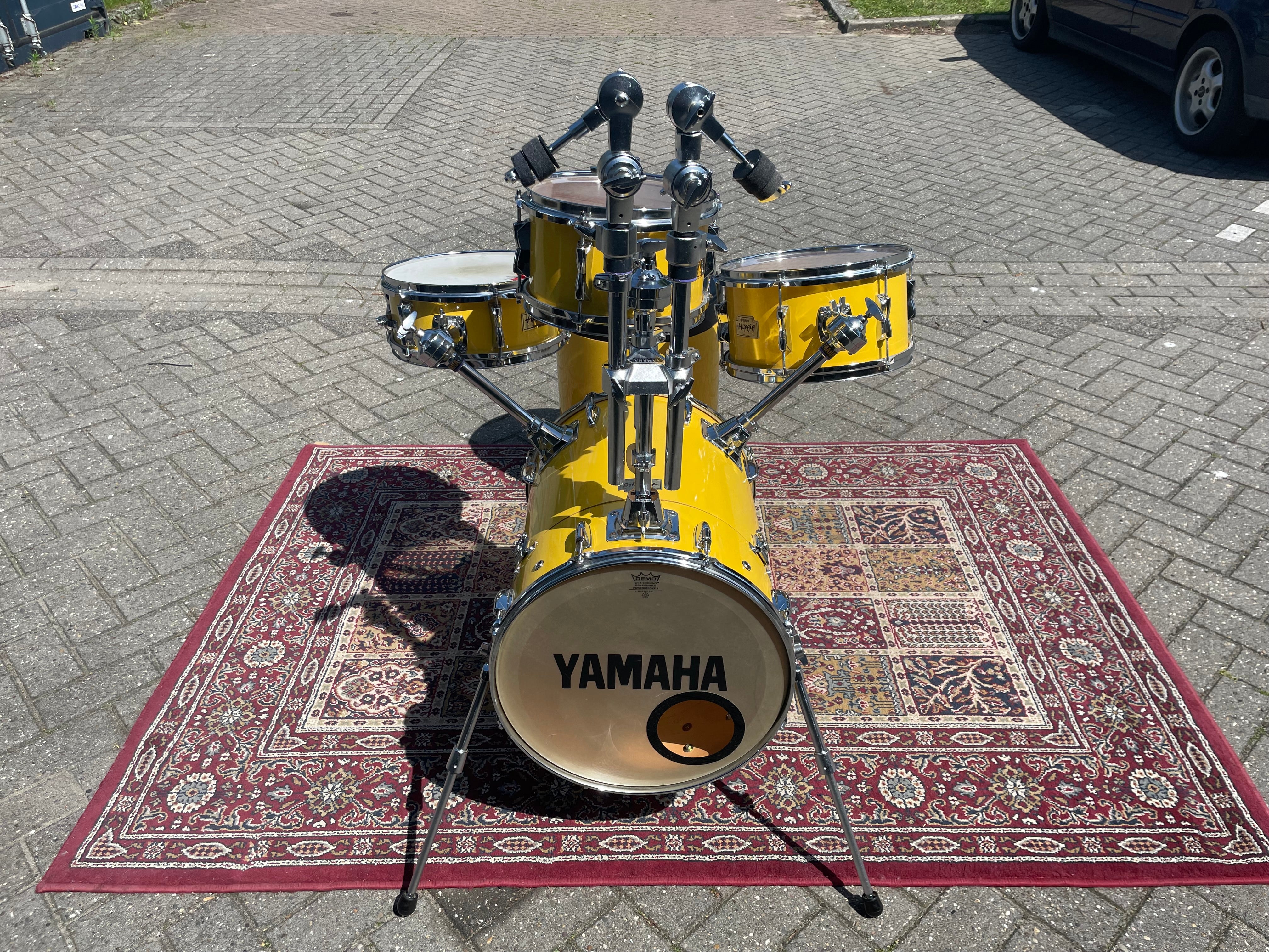 Yamaha - Hipgig MKI – Yellow Drum Kit – Vintage Rare Compact Drum Set - Inc. Cases