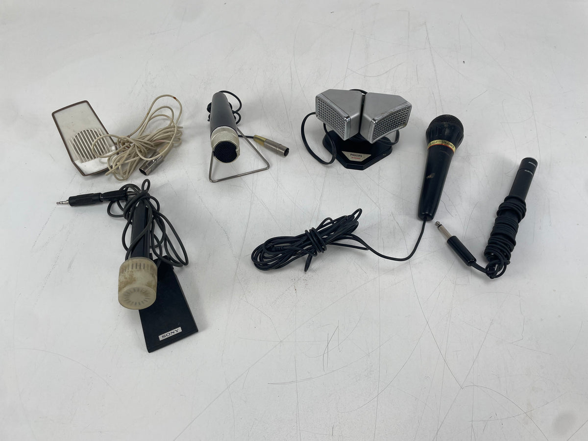 Vintage Microphone Lot – Sony / Philips – 5 Microphones – Untested – As Is