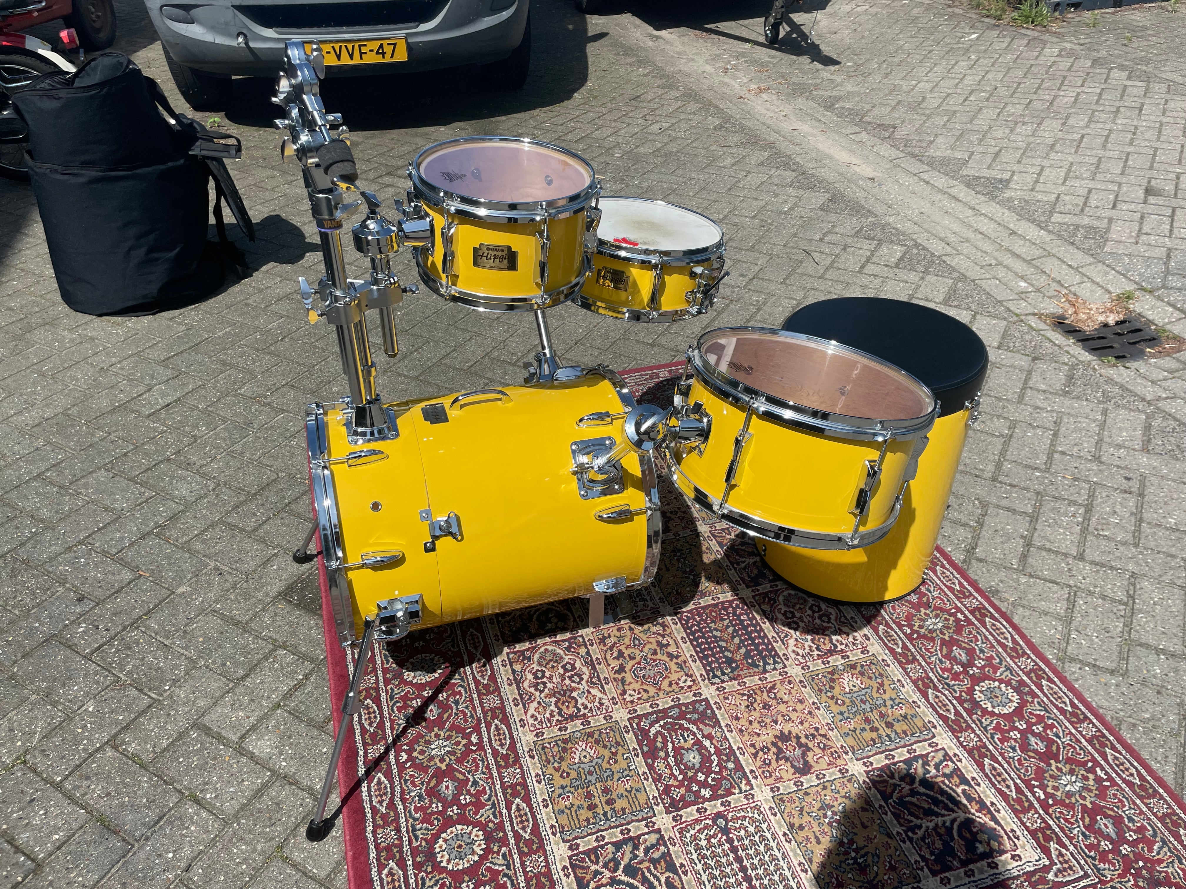 Yamaha - Hipgig MKI – Yellow Drum Kit – Vintage Rare Compact Drum Set - Inc. Cases