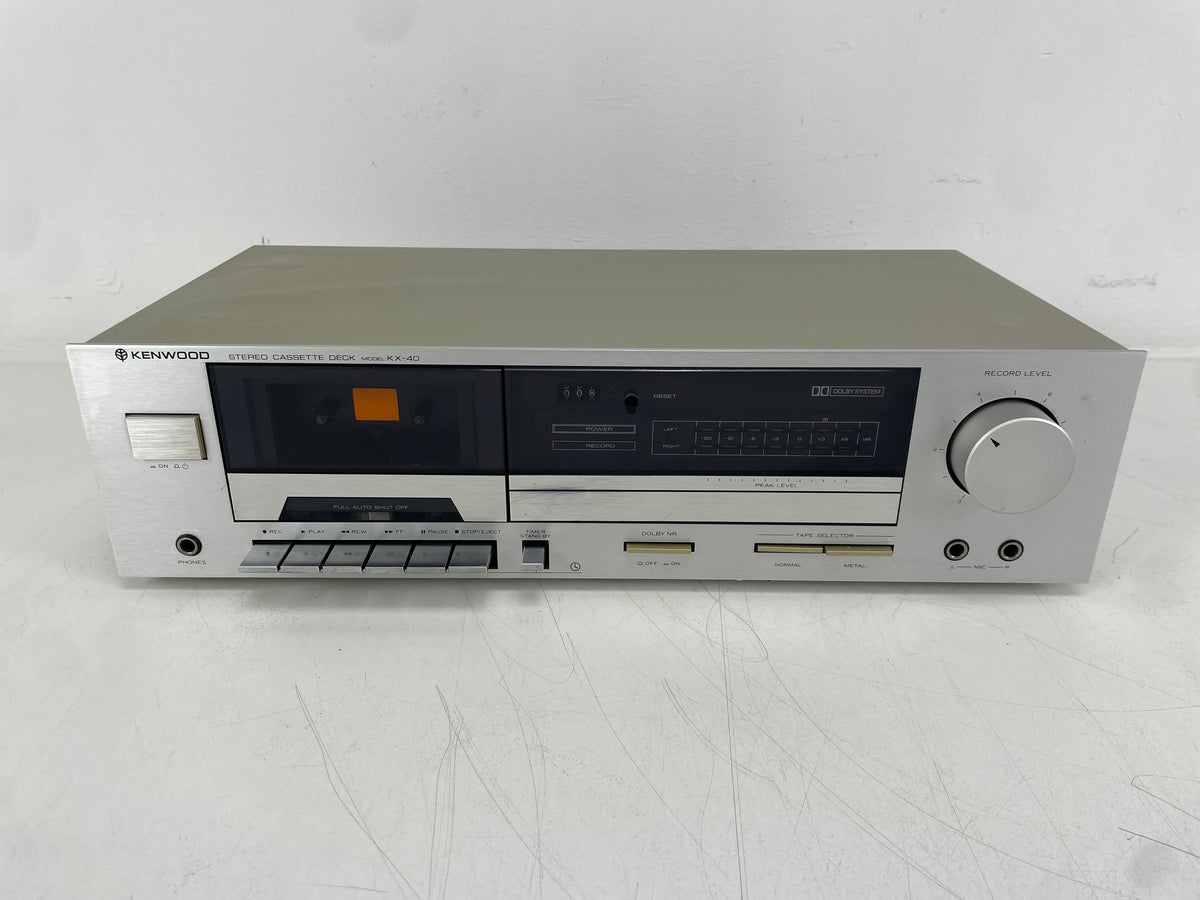Kenwood – KX-40 – Stereo Cassette Deck – 2-Head – Serviced (New Belts/Cleaned)