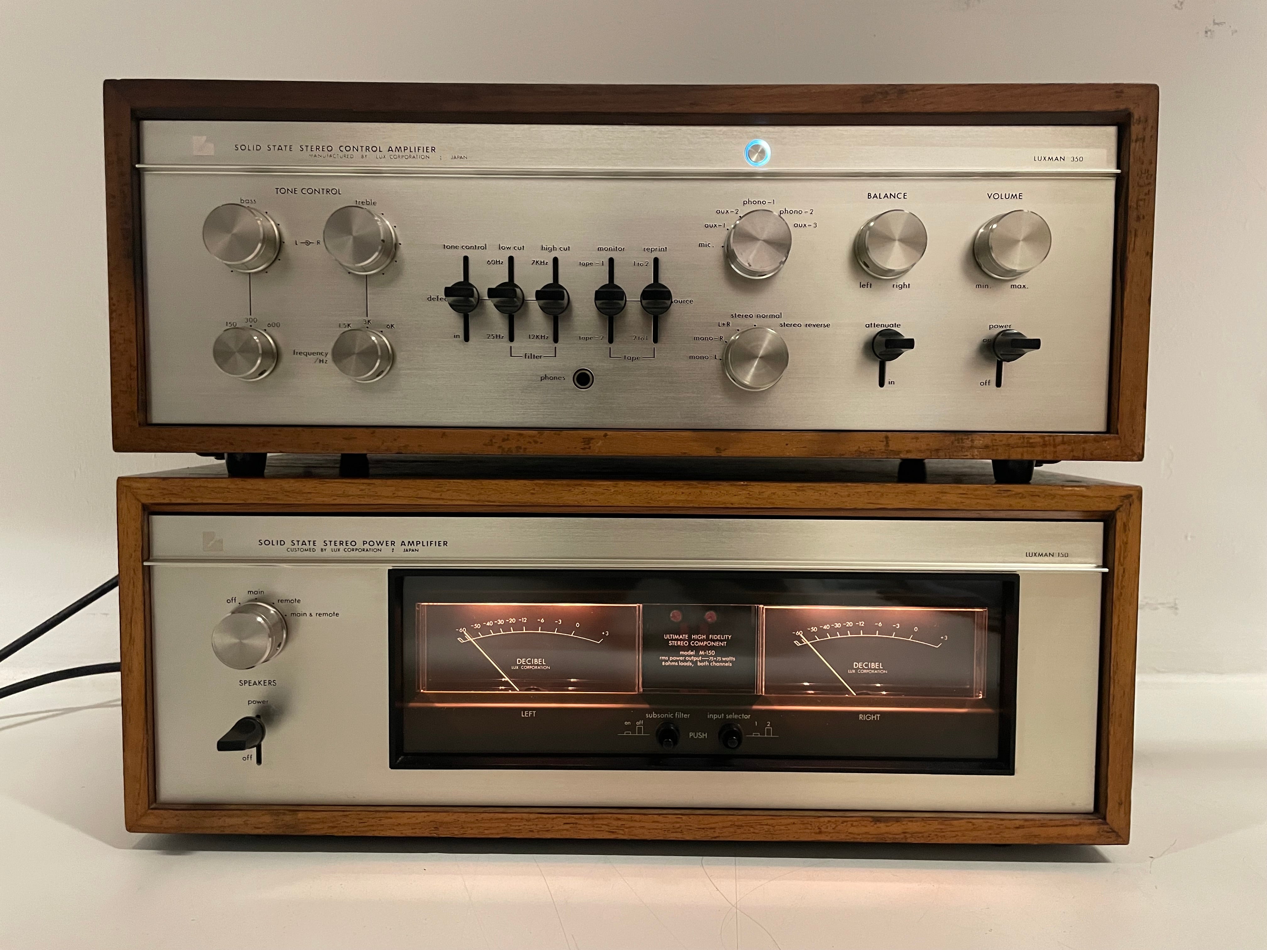 Luxman CL-350 & M-150 – Stereo Pre-Amplifier / Power Amplifier Set – Fully Recapped