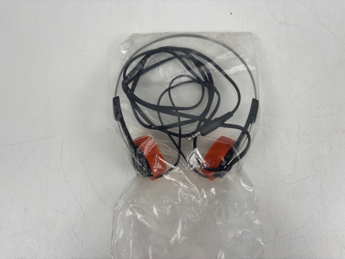 Vintage On-Ear Headphones - Orange Foam Pads - Metal Headband