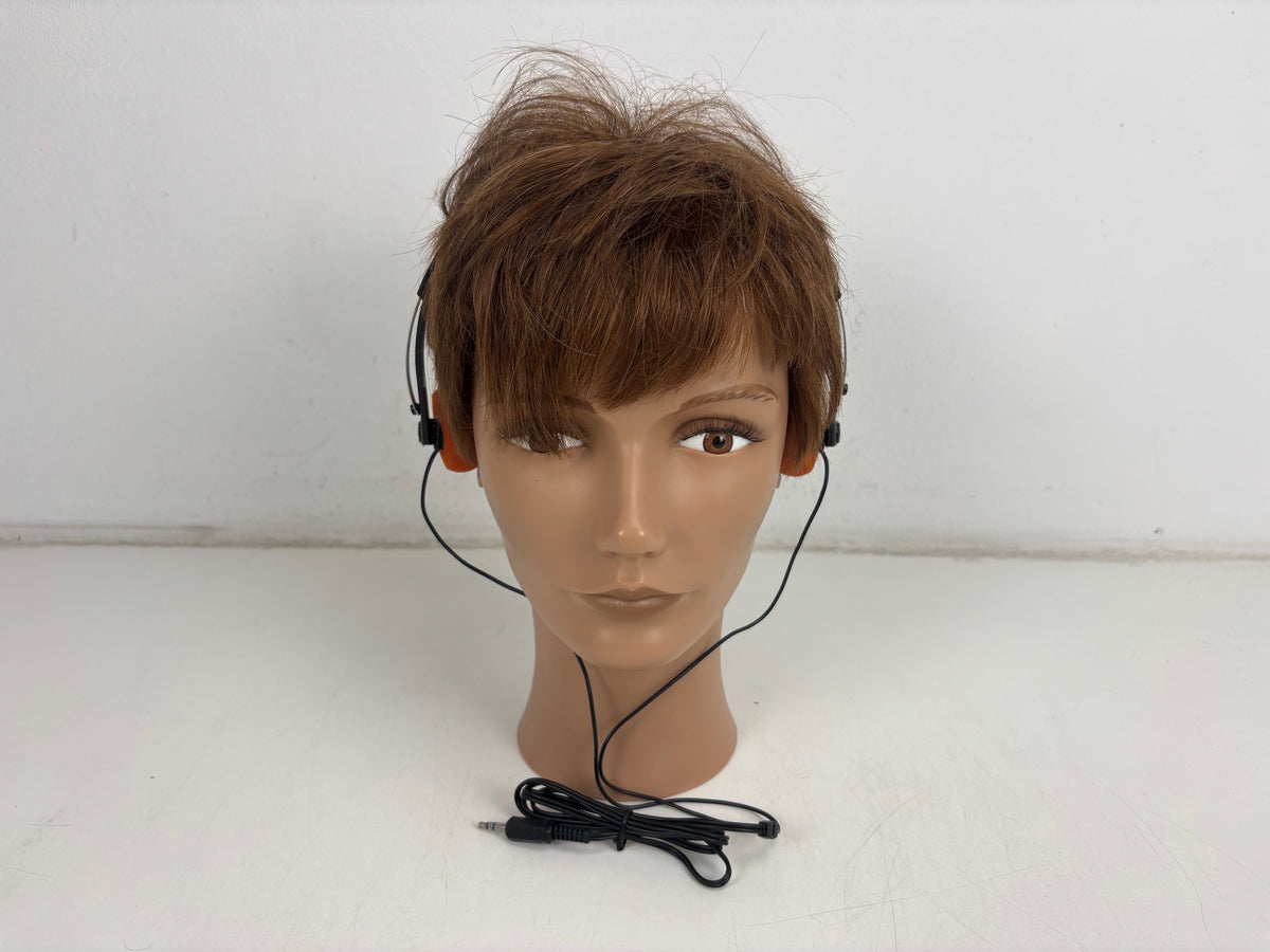 Vintage On-Ear Headphones - Orange Foam Pads - Metal Headband