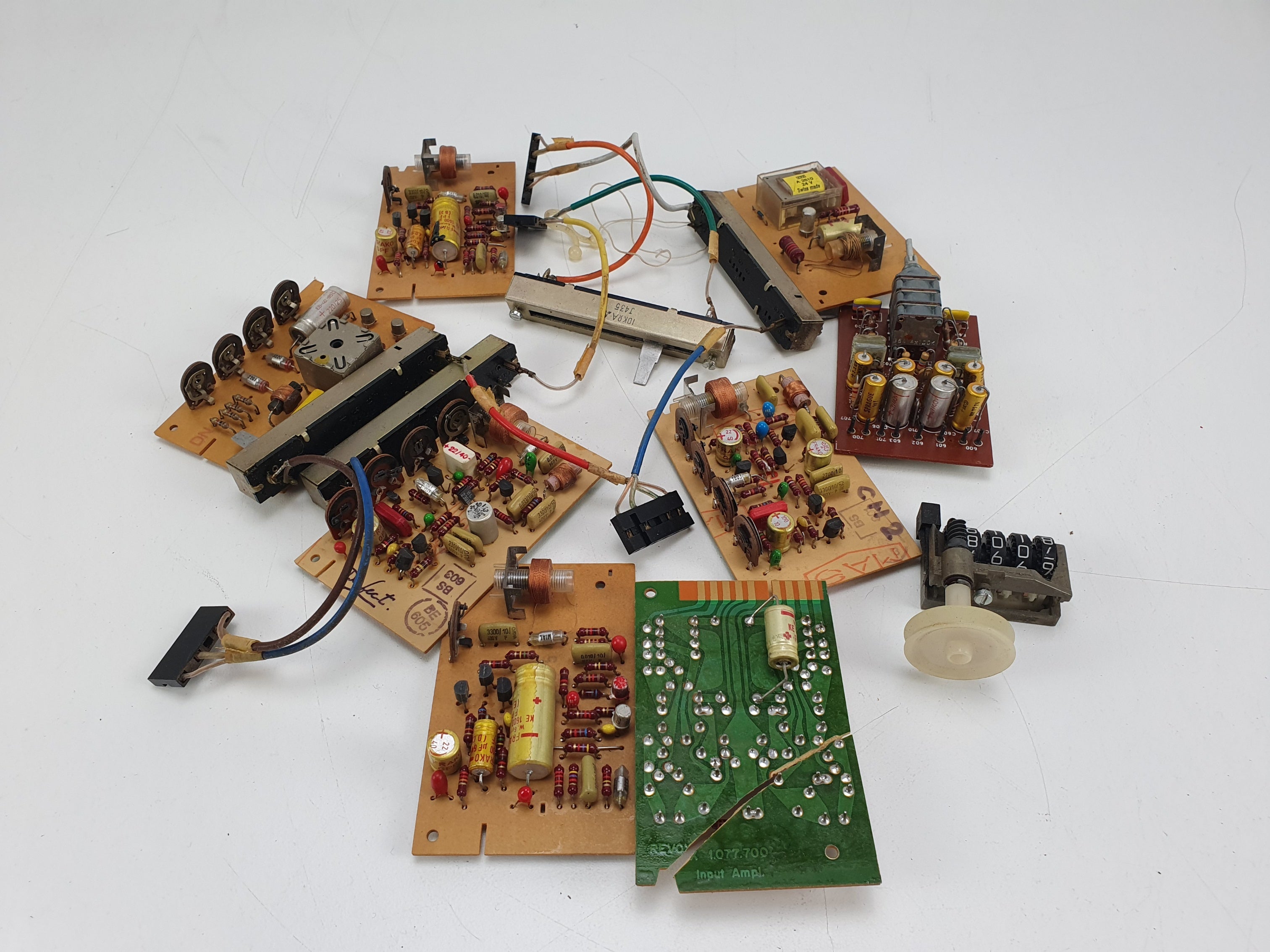 Studer Revox A77 recorder parts lot - Preamp pcb, faders etc - Sold as is