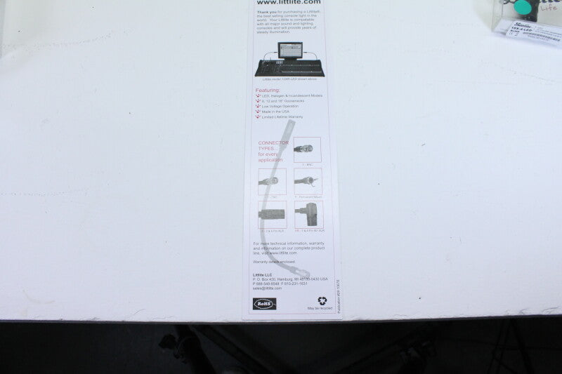 JBL 18" Flexible Gooseneck LED Console Lamp 90° XLR
