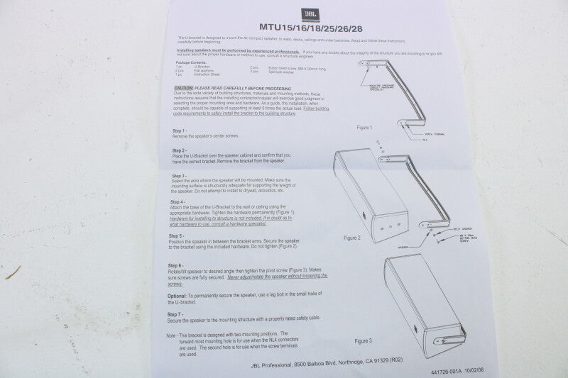 JBL MTU-18 Speaker Bracket