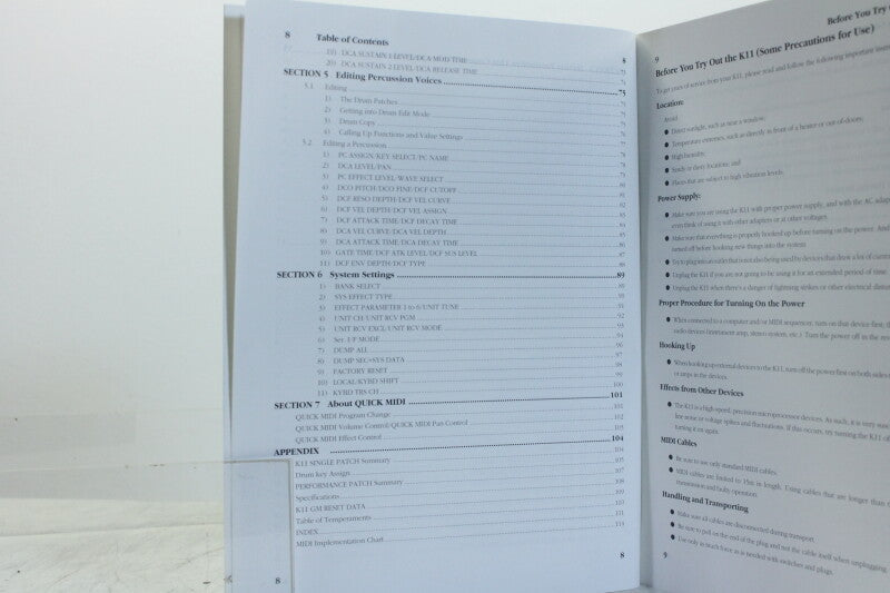 Kawai K11 Synthesizer Owners Manual andWave List