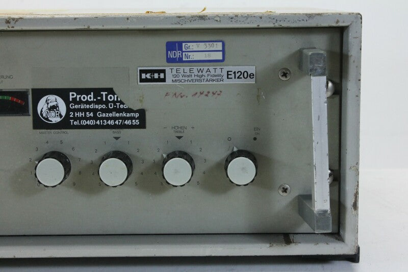 Klein & Hummel Telewatt E120e - 100 V, 5 Channel Mono Mixing Amplifier (No.3)