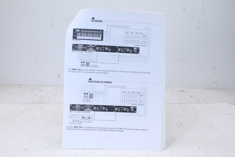 BBE Sound Inc. Model 462 Sonic Maximizer User Manual