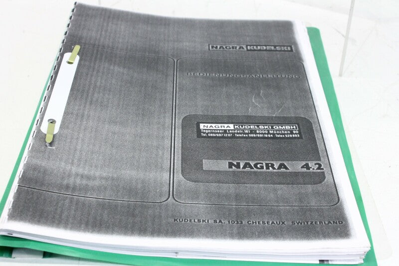 Nagra Kudelski 4.2 Recorder Instructions Manual - Copy Of The Original