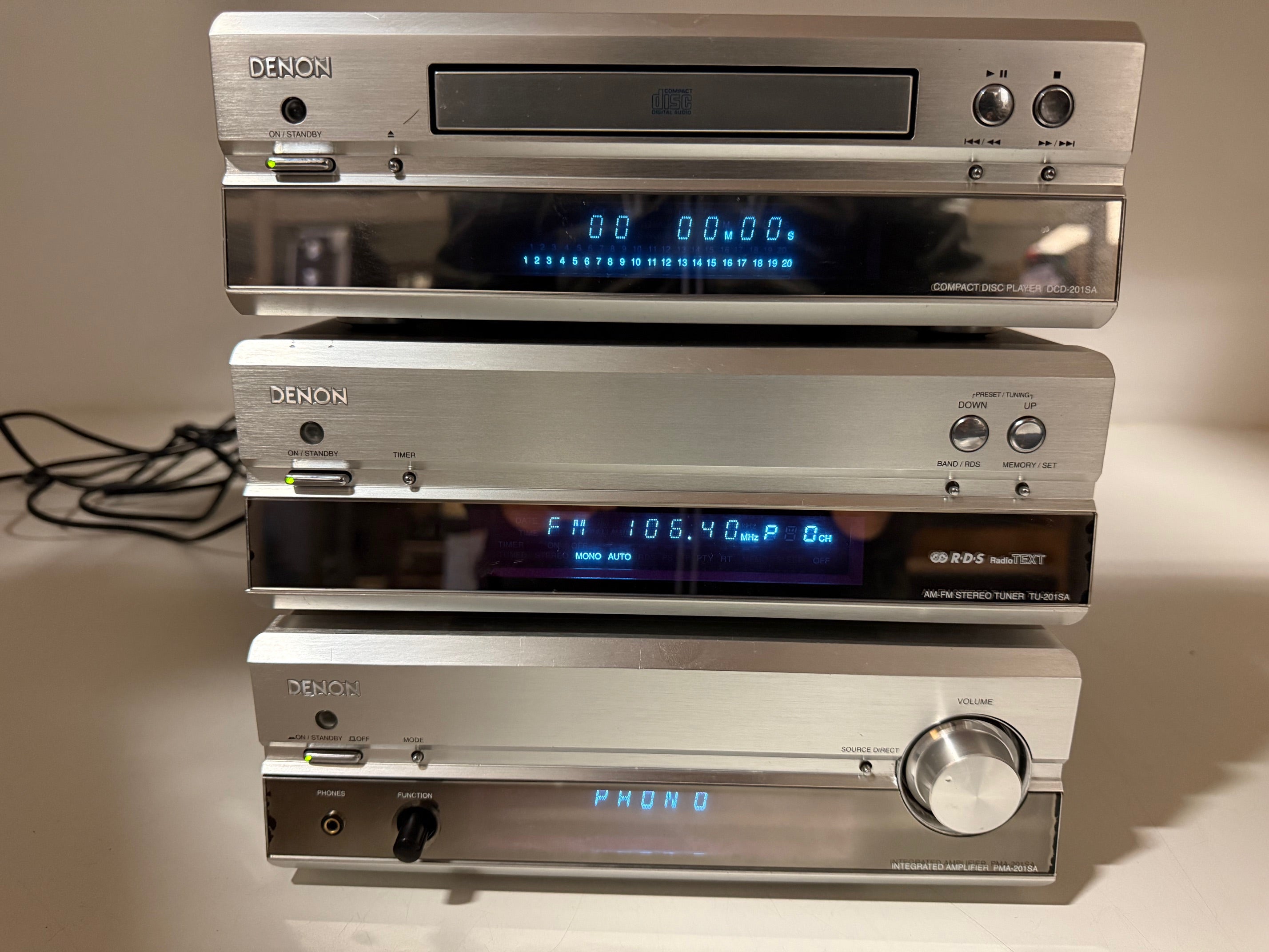 Denon DCD-201SA cd-speler / TU-201SA tuner / PMA-201SA versterkerset