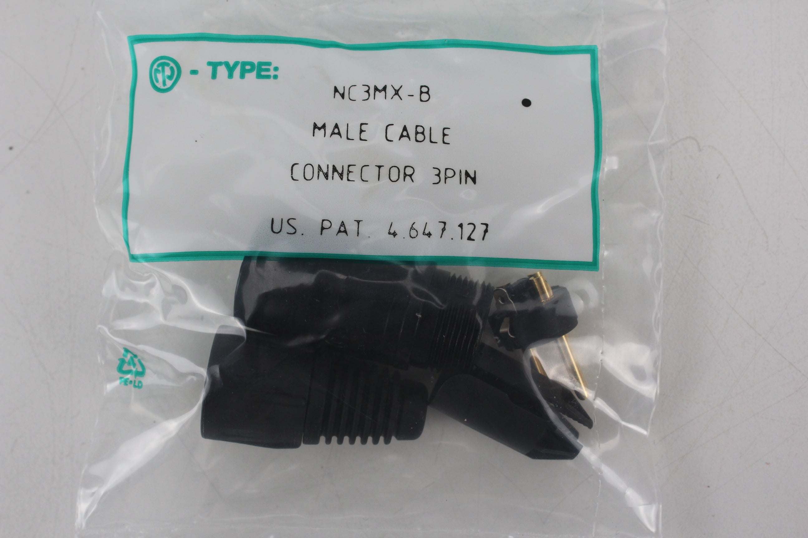Neutrik NC3MX-B is a 3-pin male XLR cable connector new old stock