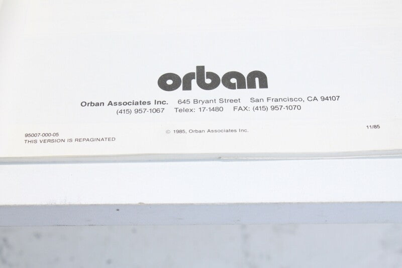 Orban 672A Equalizer - Operating Manual