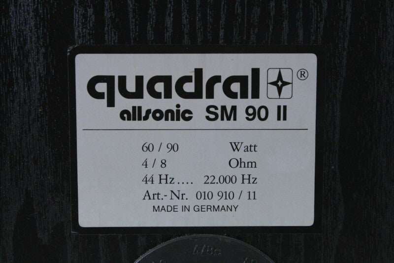 Quadral SM 90 II - 4/8 Ohm 60/90 Watt Speaker - Single Speaker
