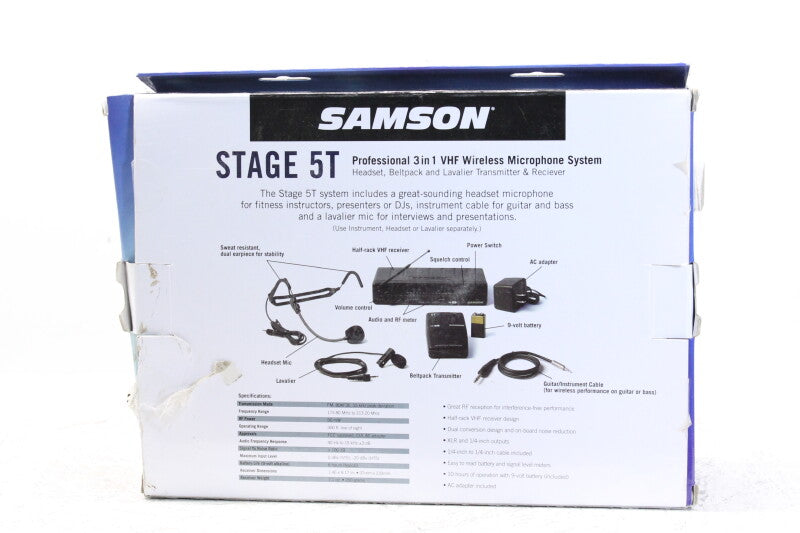 Samson Stage 5T - Professional 3 in 1 VHF Microphone System
