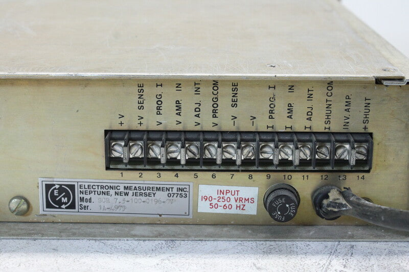 Electronic Measurements Inc. SCR 7,5 -100-0196-OV Power Supply