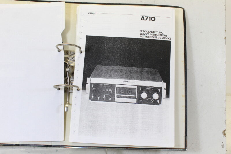 Studer A710 Cassette Tape Recorder Service Instructions Copy