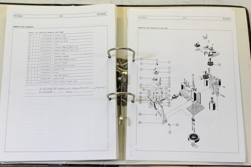 Studer A710 Cassette Tape Recorder Service Instructions Copy