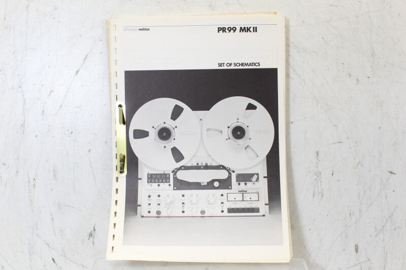 Studer Revox PR99 MK2 Schematics Book