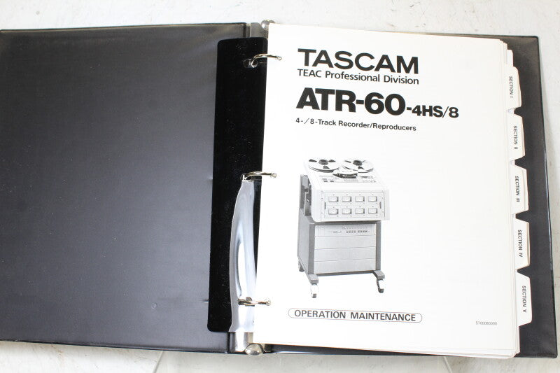 Tascam ATR-60-4HS 8 Track Recorder Operation Maintenance Manual