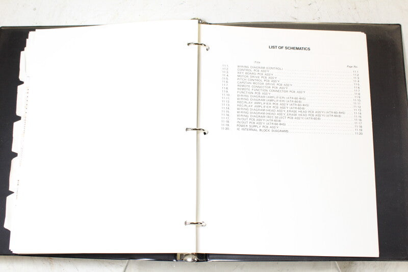 Tascam ATR-60-4HS 8 Track Recorder Operation Maintenance Manual