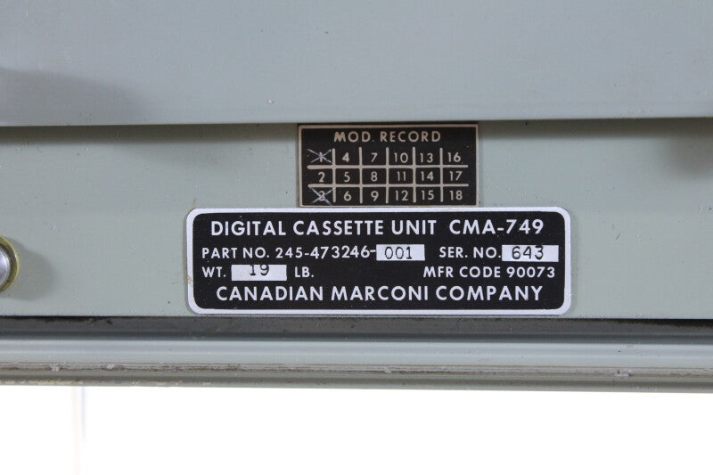 The Marconi Company Digital Cassette Unit CMA-749 (no.2)